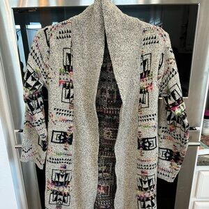 Northern Angel Knit Sweater with Aztec design, small, GUC